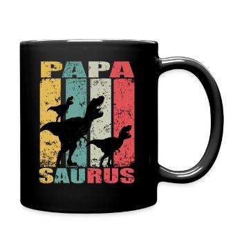 Papasaurus dinosaure Dino Jumeaux Papa Saurus - Mug uni - noir - Droite