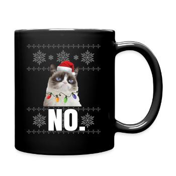 Grumpy Xmas Cat No Ugly Christmas Cats Gifts - Tasse einfarbig - Schwarz - Rechts