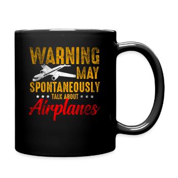 Fliegender Pilot Luftfahrt Aviatik Flugzeug - Tasse einfarbig - Schwarz - Rechts