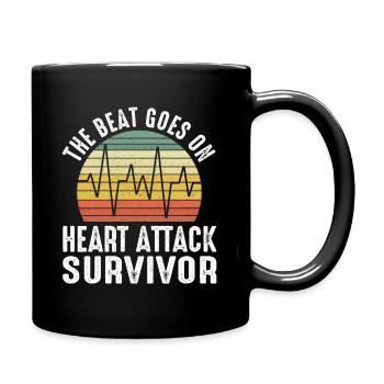 Heart attack Surviving heart transplant heart - Full Colour Mug - black - Right