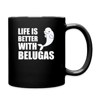 Beluga baleine doux animaux pour les enfants - Mug uni - noir - Droite