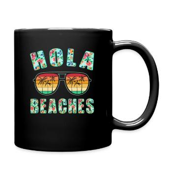 Hola Beaches Top Retro Sommer Strand Sonnenbrille - Tasse einfarbig - Schwarz - Rechts
