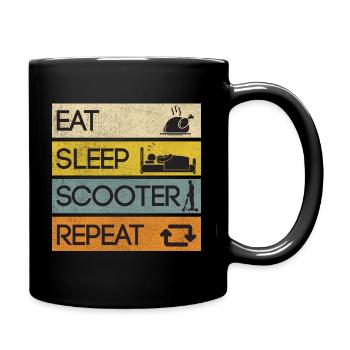 Scooter Eat Sleep Roller Repeat Freestyle - Tasse einfarbig - Schwarz - Rechts