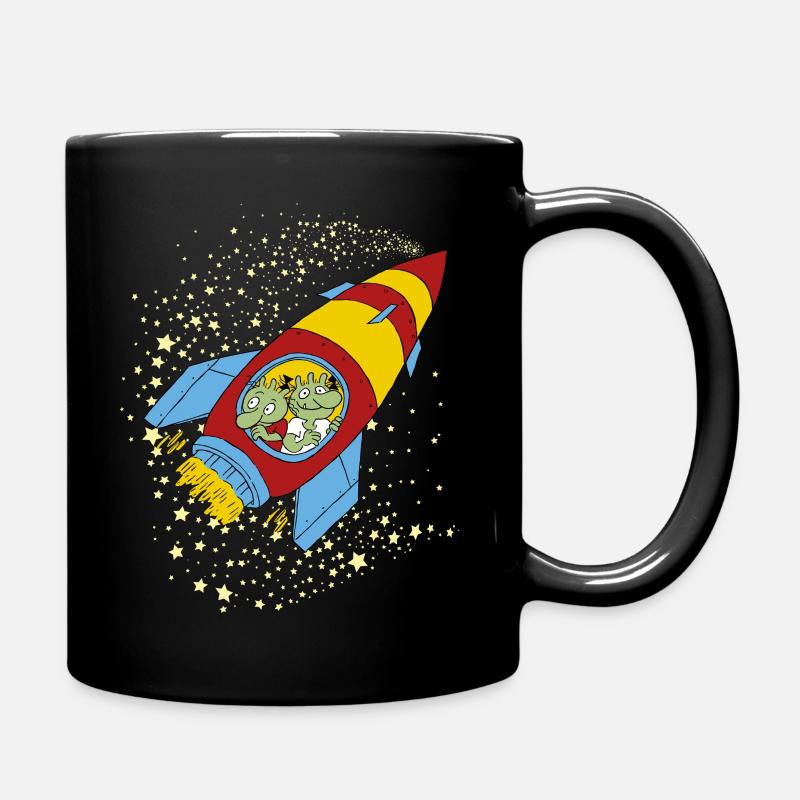 Die Olchis Classic Fliegen Mit Einer Rakete - Tasse einfarbig - Schwarz