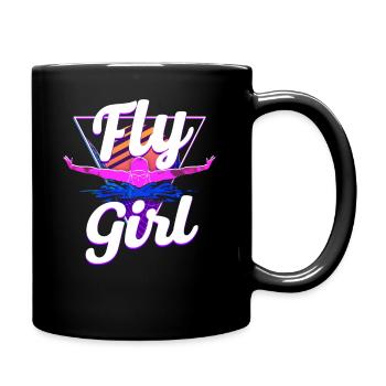 Swimmer Swim Fly Girl Butterfly - Full Colour Mug - black - Right
