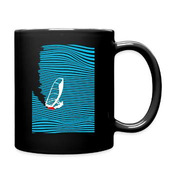Windsurfers Windsurfing Wave - Full Colour Mug - black - Right
