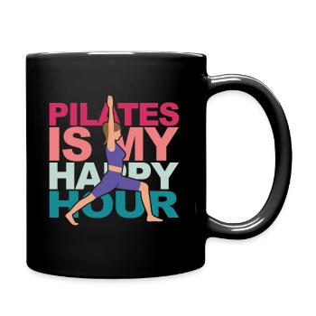 Pilates is my Happy Hour Yoga Fitness Meditation - Tasse einfarbig - Schwarz - Rechts