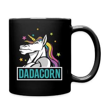 Dadacorn Daddy Einhorn Bester Vater aller Zeiten Vatertag - Tasse einfarbig - Schwarz - Rechts