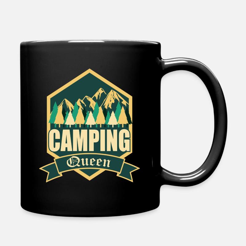 Camping Queen - Tasse einfarbig - Schwarz
