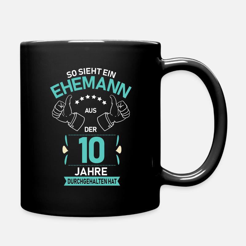 10.Hochzeitstag Ehemann Rosenhochzeit Geschenk - Tasse einfarbig - Schwarz