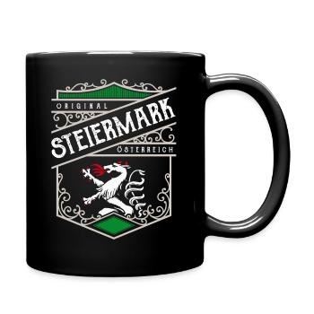 Steiermark Vintage Retro Wappen - Tasse einfarbig - Schwarz - Rechts