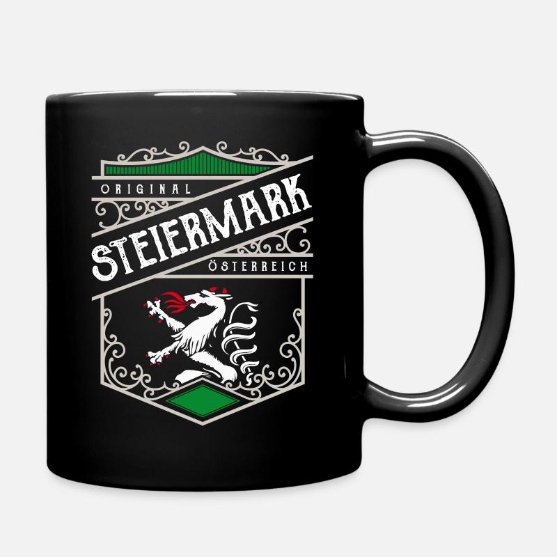 Steiermark Vintage Retro Wappen - Tasse einfarbig - Schwarz