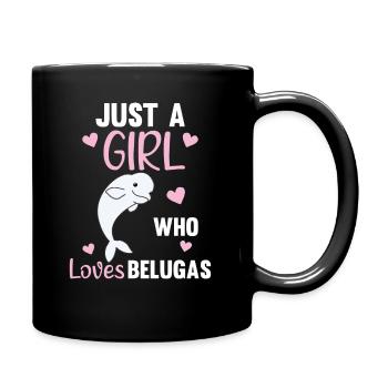 Juste une fille qui aime Les bélugas doux baleine - Mug uni - noir - Droite