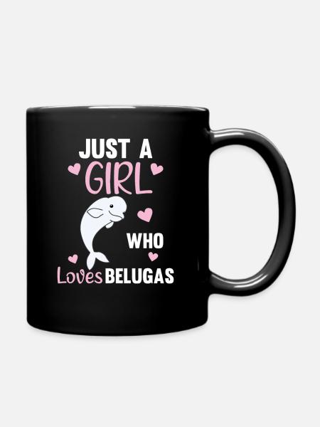 Juste une fille qui aime Les bélugas doux baleine - Mug uni - noir