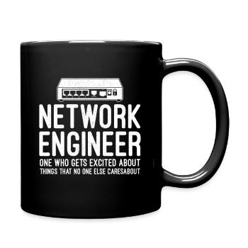 Network Technician Computer Science Network Technk IT - Full Colour Mug - black - Right