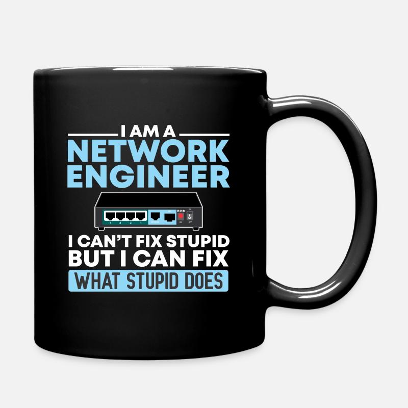 Netzwerktechniker Informatik Netzwerk Technk IT - Tasse einfarbig - Schwarz