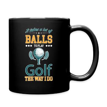 Cooles retro Golfer Shirt für Golfspieler Herren - Tasse einfarbig - Schwarz - Rechts
