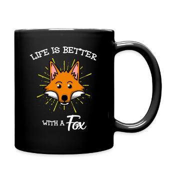 Fox Funny Cute Foxes - Full Colour Mug - black - Right