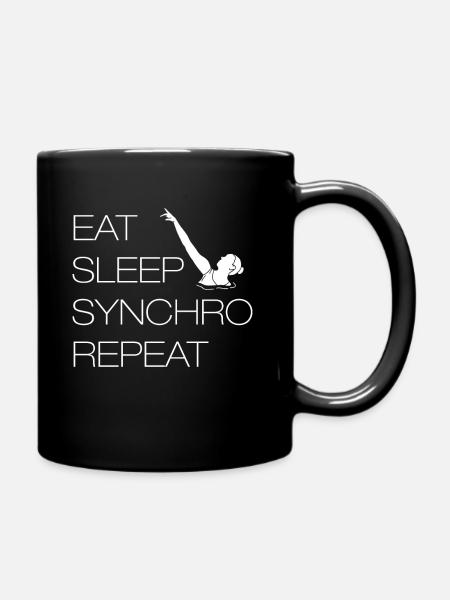 Eat Sleep Synchro Repeat T-Shirt - Mug uni - noir