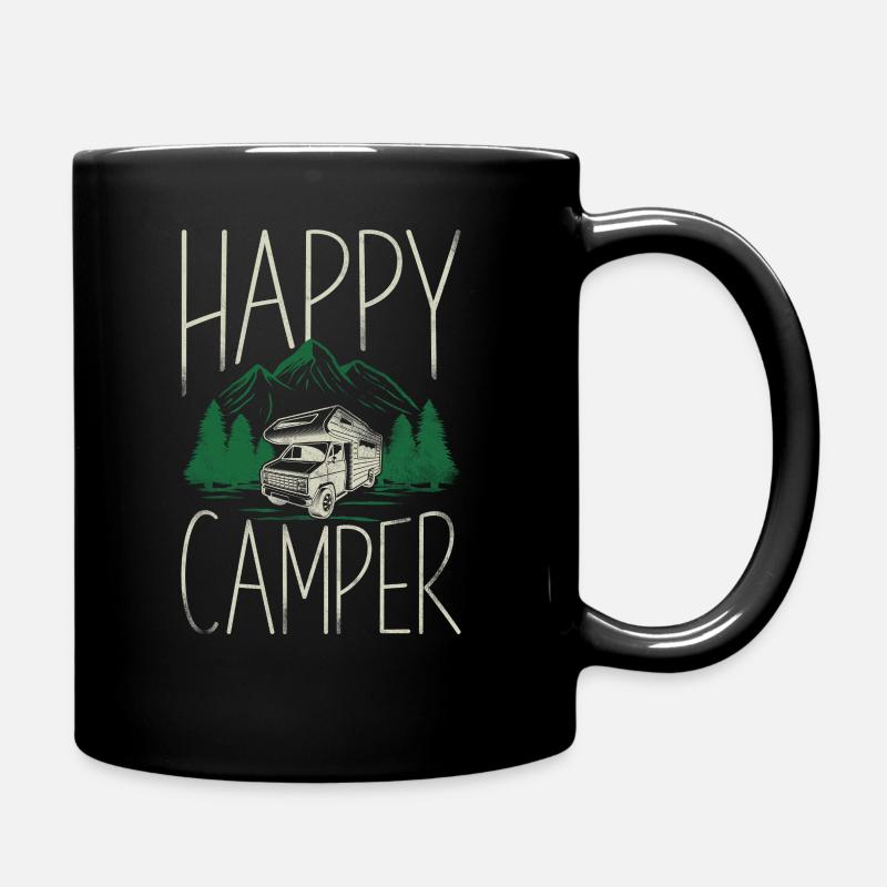Camping Happy Camper Motorhome - Tasse einfarbig - Schwarz
