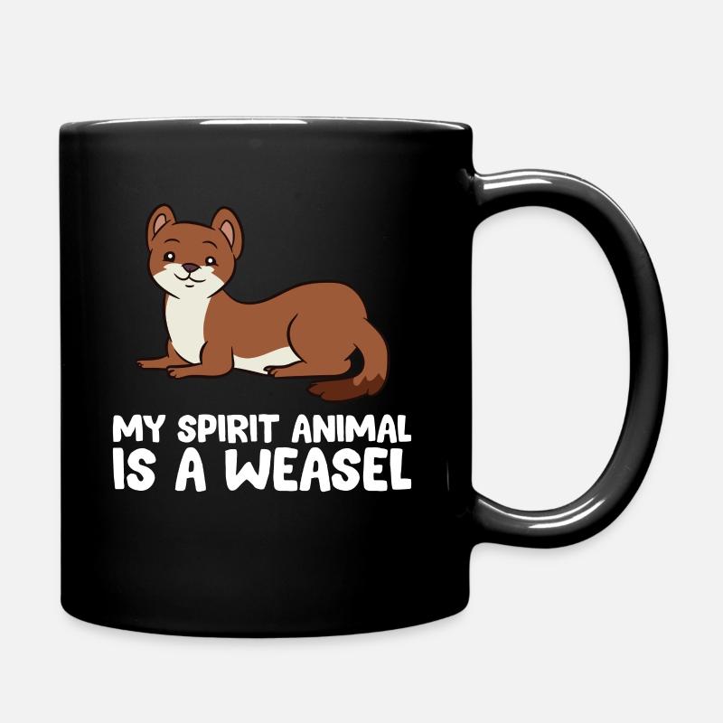 Lustige Wiesel-Liebhaber Mein Geist Tier ist ein - Tasse einfarbig - Schwarz