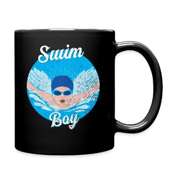 Schwimm Kinder Schwimmer Schwimmen Junge - Tasse einfarbig - Schwarz - Rechts