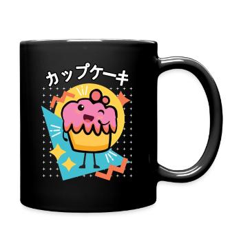 90s Retro Japanese Kawaii Anime Food Cupcake - Mug uni - noir - Droite