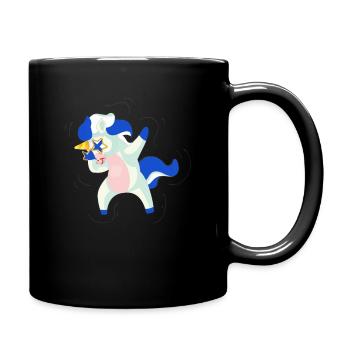 Finnland Flagge Dabbing Einhorn - Tasse einfarbig - Schwarz - Rechts