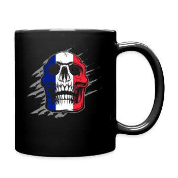 Drapeau de la France Skull - Mug uni - noir - Droite