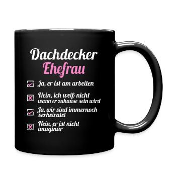 Dachdecker Tshirt Zunft Dachspengler Handwerk Dach - Tasse einfarbig - Schwarz - Rechts
