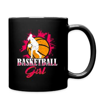 Basketballspieler Basketball Mädchen - Tasse einfarbig - Schwarz - Rechts