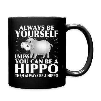 Hippo, cadeau drôle de T-shirt d'hippopotame - Mug uni - noir - Droite