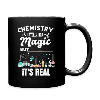Chemistry gift chemist science molecule atom - Full Colour Mug - black - Right