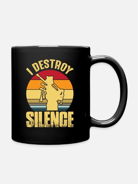 Cornemuses Destroy Silence Cornemuse Rétro - Mug uni - noir