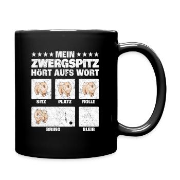 Zwergspitz Hundetricks Pomeranian Humor - Tasse einfarbig - Schwarz - Rechts