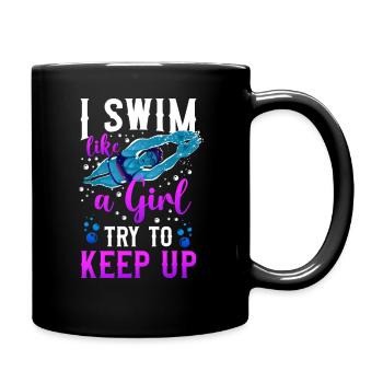 Swimming Swimmer I Know I Swim - Tasse einfarbig - Schwarz - Rechts