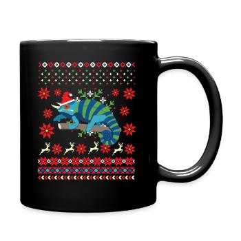 Chameleon Ugly Christmas Sweater - Full Colour Mug - black - Right