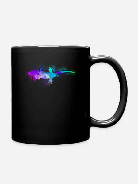 Crested Gecko Watercolor - Tasse einfarbig - Schwarz