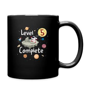 Astronaut 5. Geburtstag Level 5 Complete Weltraum - Tasse einfarbig - Schwarz - Rechts