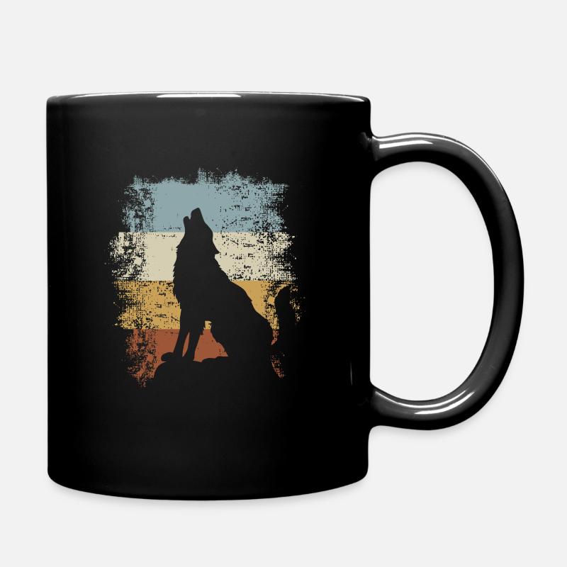 Lupo vintage retrò - Tazza monocolore - nero