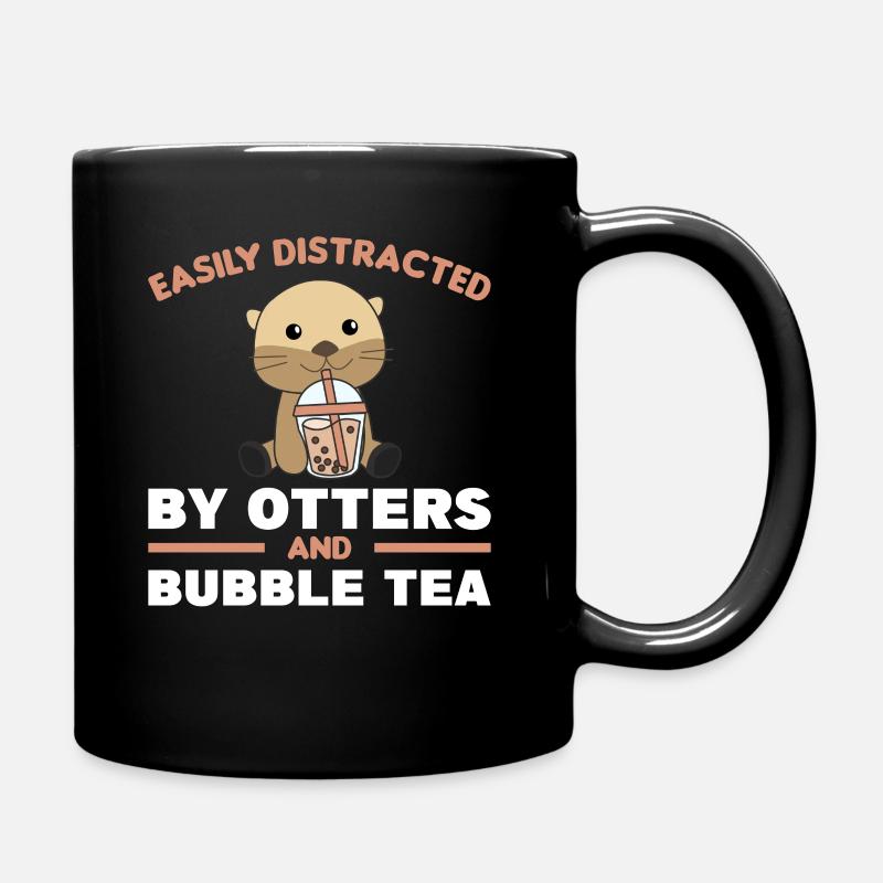 Bubble Tea Faultier mit Schokolade süße Tiere - Tasse einfarbig - Schwarz