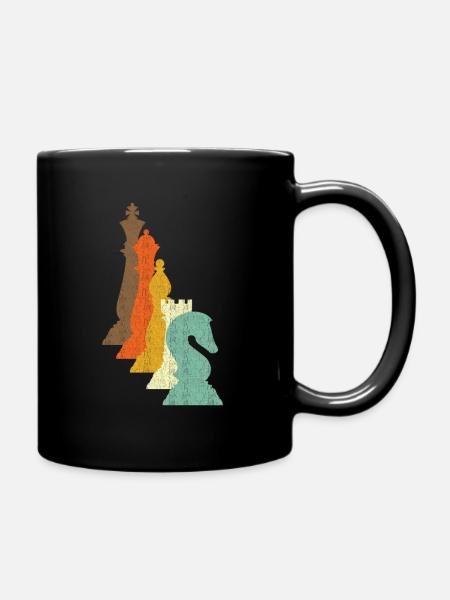 Schachfiguren Schach Geschenk - Tasse einfarbig - Schwarz