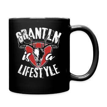 Grantln is a lifestyle Grantler Hirsch Bayern - Tasse einfarbig - Schwarz - Rechts