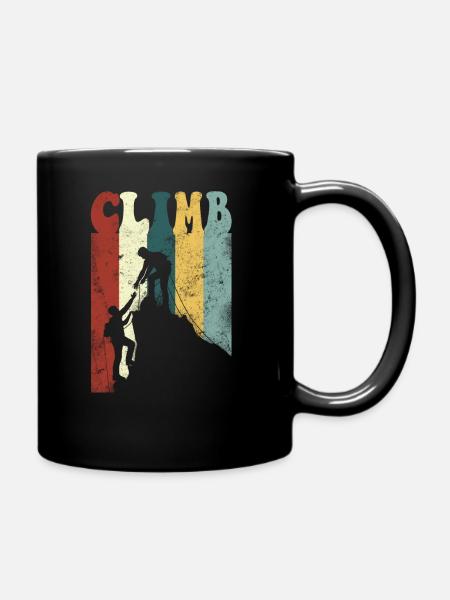 Rock Climbing Climber Climb Retro - Mug uni - noir
