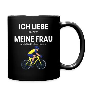 MTB Mann Downhill Lustig Bike outfit Biker - Tasse einfarbig - Schwarz - Rechts