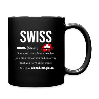 Suisse drapeau suisse Berne Zurich Alpen - Mug uni - noir - Droite