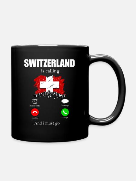 Schweiz - Tasse einfarbig - Schwarz
