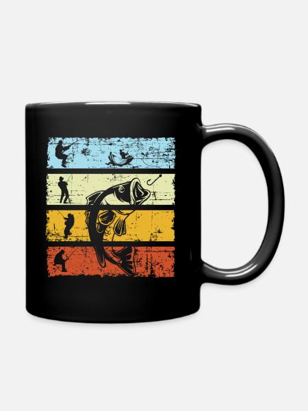 Pêche rétro pêche rétro pêche pêche cadeau pêche - Mug uni - noir