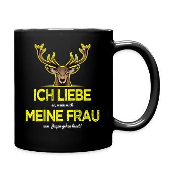 Jäger Sprüche - Tasse einfarbig - Schwarz - Rechts