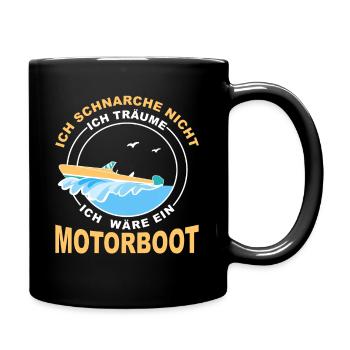Motorboot Geschenk Boot Fahrer Bootfahren - Tasse einfarbig - Schwarz - Rechts
